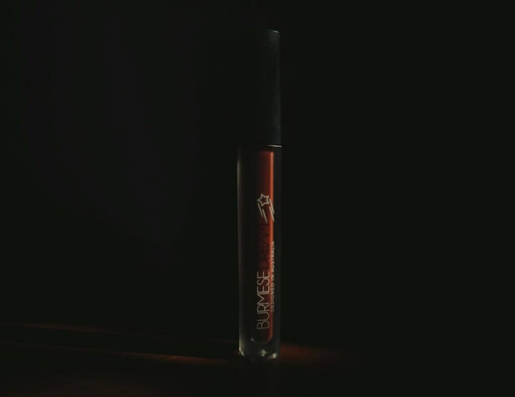 red and black make up brush