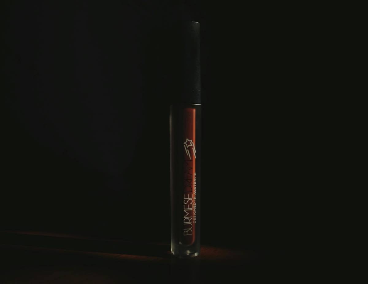 red and black make up brush